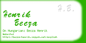henrik becza business card